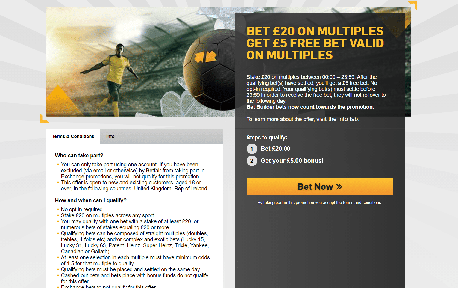 Bet365 vs Betfair - Betfair offers