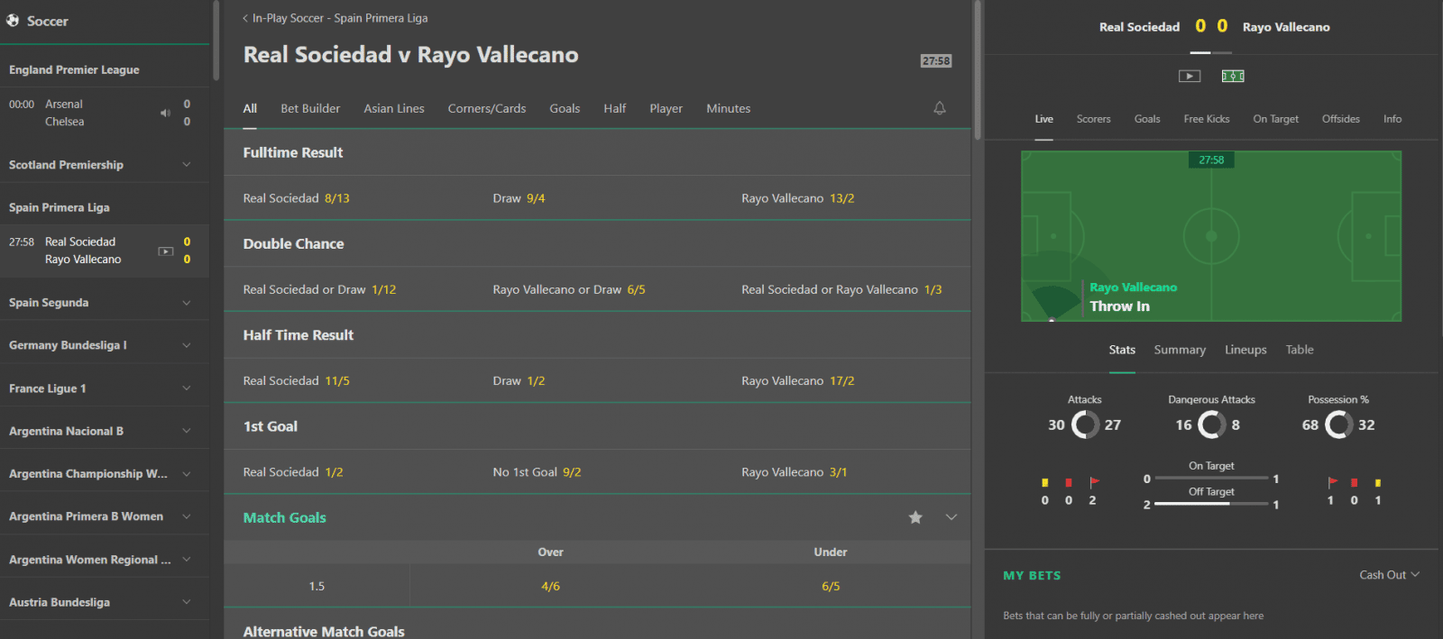 Bet365 vs Betfair - bet365 in play