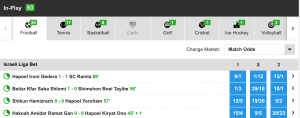 Betfair in play football 1