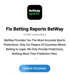 Betway Fix Betting Reports Telegram Channel