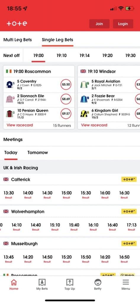 Totesport app home 3