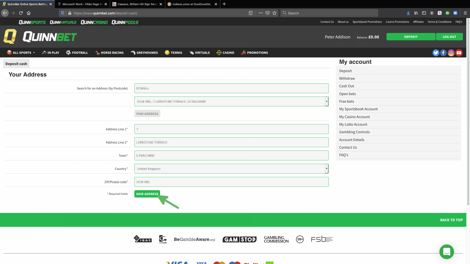 quinnbet registration step 3