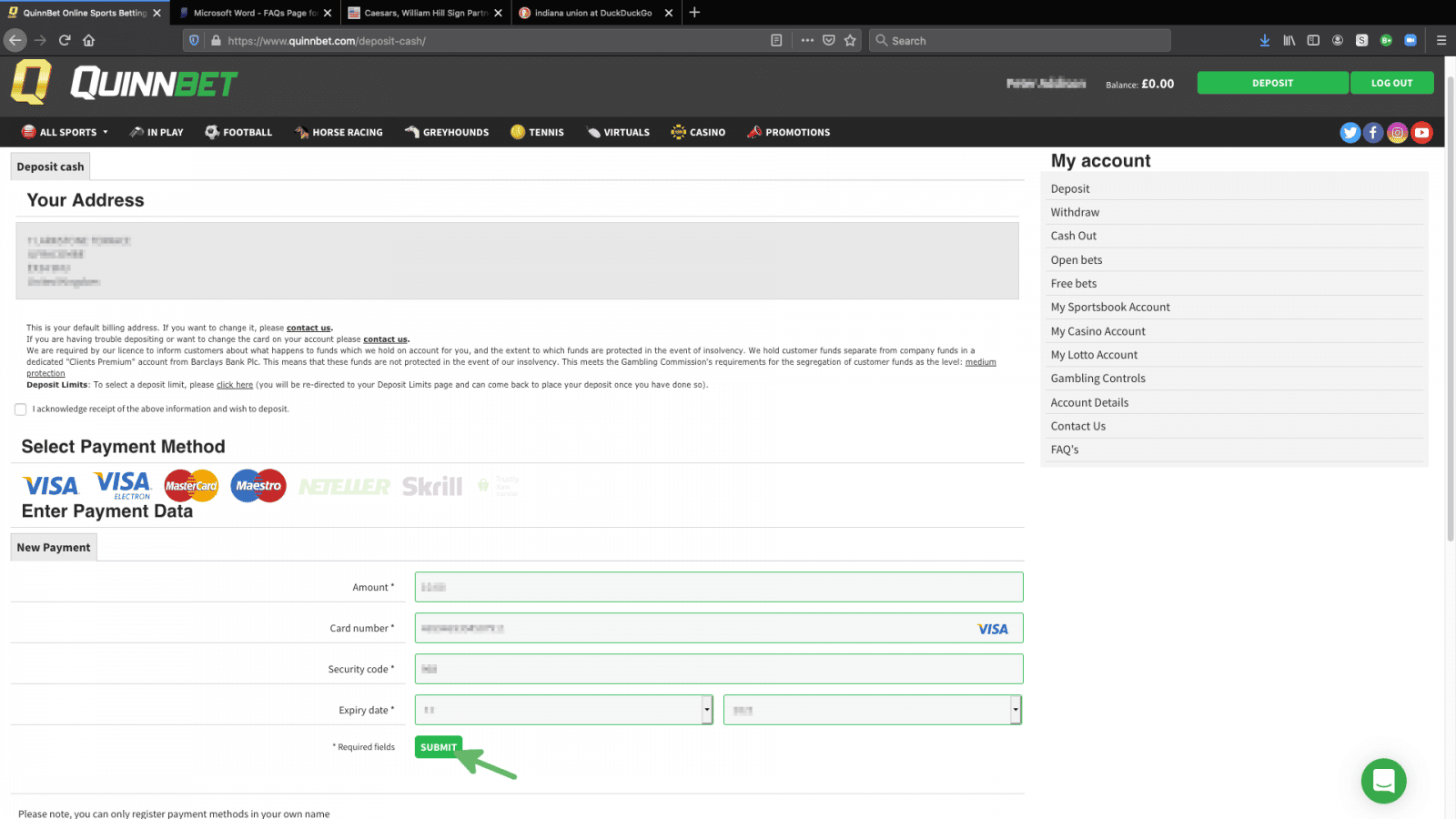 quinnbet registration step 4