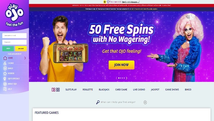 PlayOJO Casino and its welcome offer