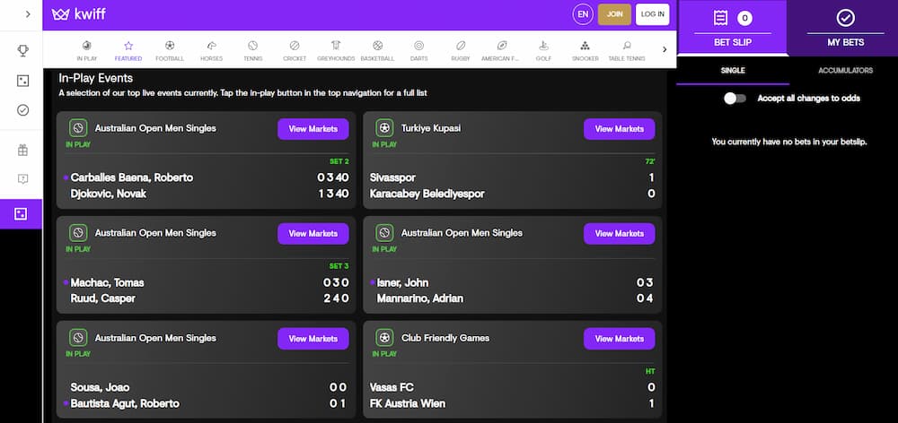 Kwiff - a UK site with supercharged odds
