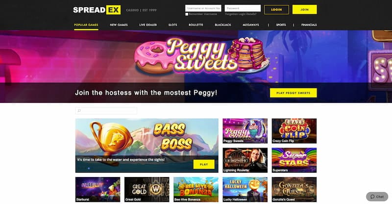 Spreadex Casino Home Page 