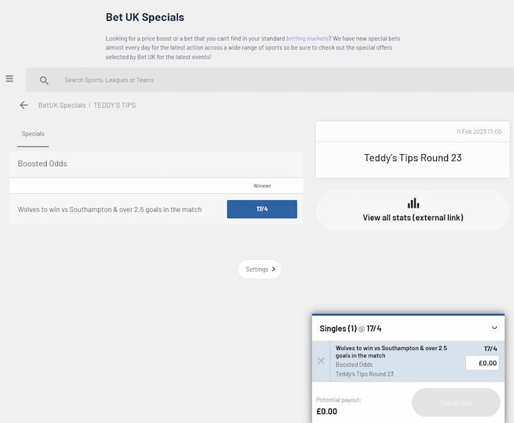 BetUK place your bet