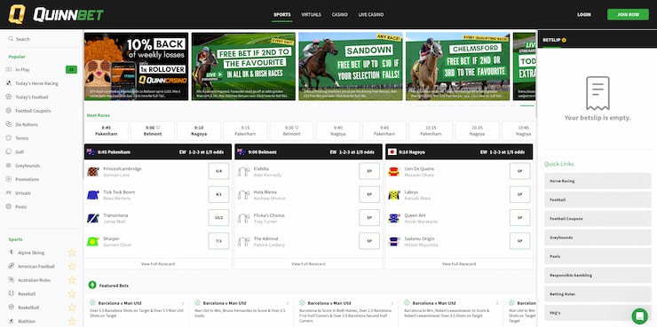 QuinnBet Home Page