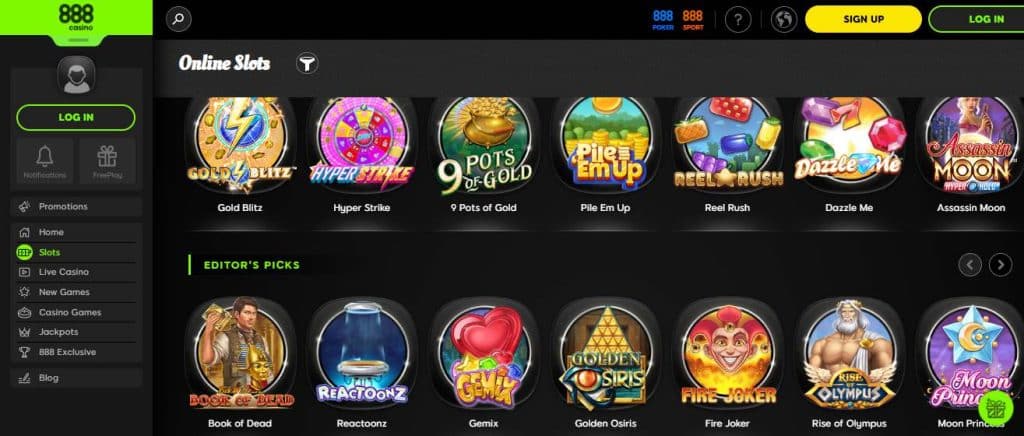 888Casino no deposit casino site