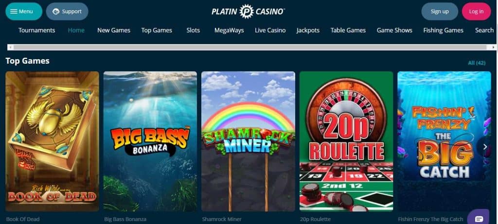 Platin Casino no deposit casino bonus site