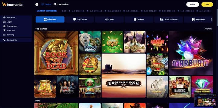 winomania casino