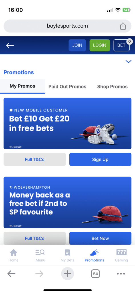 Boylesports have one of the best betting apps in the UK