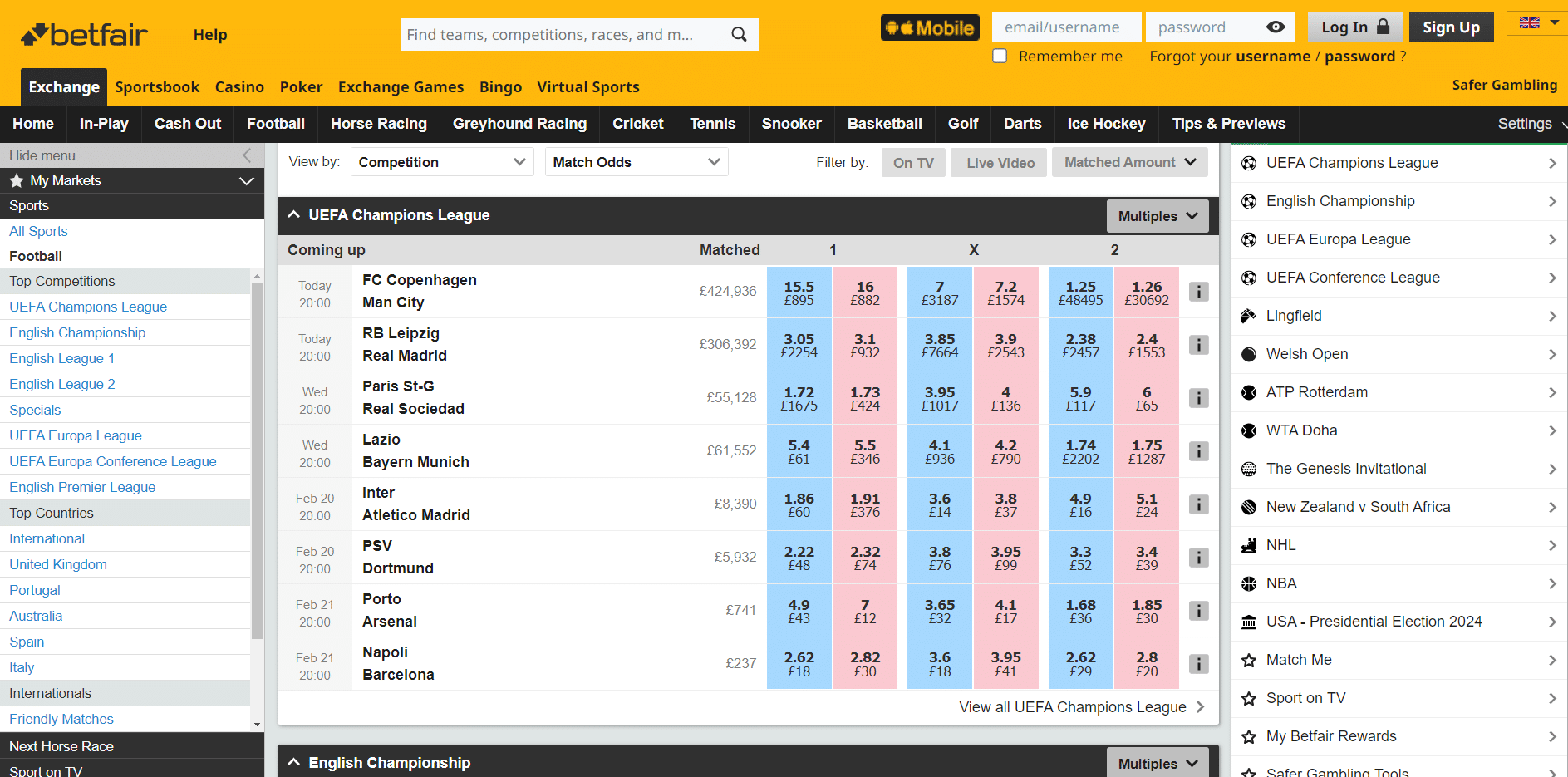 Liability in Betting Betfair