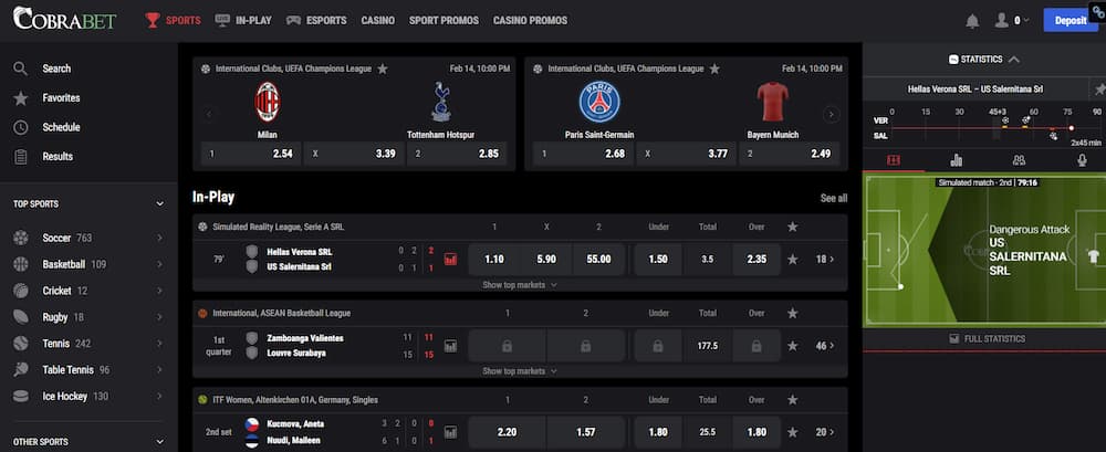 CobraBet with great markets in soccer for south African players