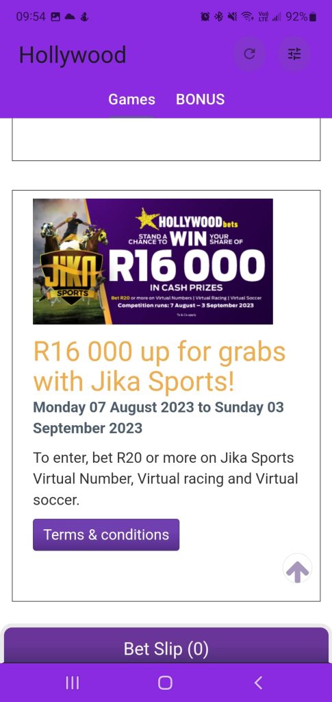 Hollywoodbets app B