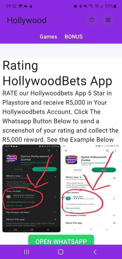 Hollywoodbets app D