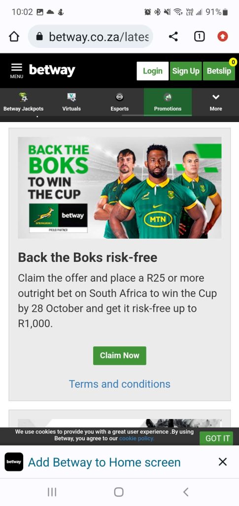 betway app South Africa B