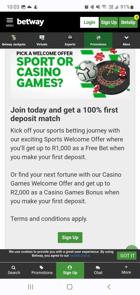 betway app South Africa C